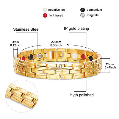 SHEGRACE Stainless Steel Watch Band Bracelets JB649A-1