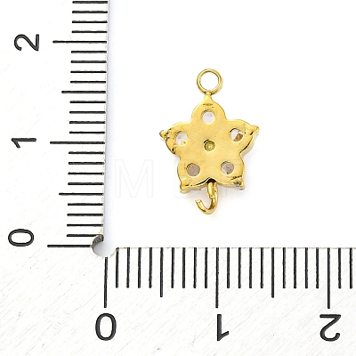 304 Stainless Steel Micro Pave Cubic Zirconia Flower Connector Charms STAS-U042-01G-02-1