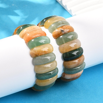 Natural Multi-Color Agate Beaded Stretch Bracelets for Women Men BJEW-M049-09B-1