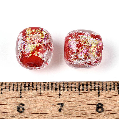 Handmade Foil Lampwork Beads Strands FOIL-T008-01D-1