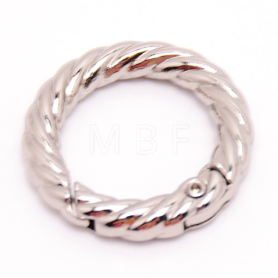 Zinc Alloy Spring Gate Rings PALLOY-WH0081-51A-04-1