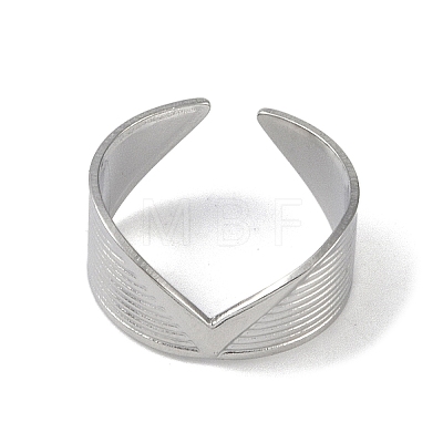 Non-Tarnish Stainless Steel V Shaped Cuff Rings RJEW-L114-01P-1