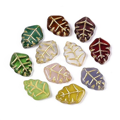 Leaf Glass Beads GLAA-T025-51M-1