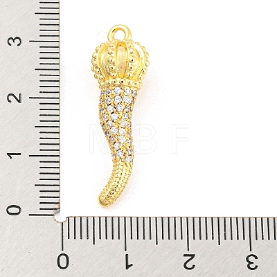 Rack Plating Brass Micro Pave Cubic Zirconia Pendants ZIRC-F140-01G-1