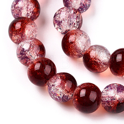 Transparent Crackle Baking Painted Glass Beads Strands X1-DGLA-T003-01A-07-1