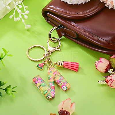 Fruit Series Letter Resin Keychains KEYC-TAC0033-02N-1