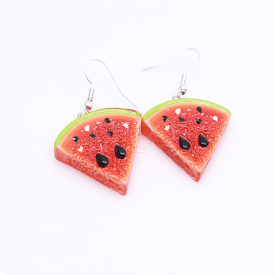 304 Stainless Steel & Resin Dangle Earrings WG56BB9-03-1