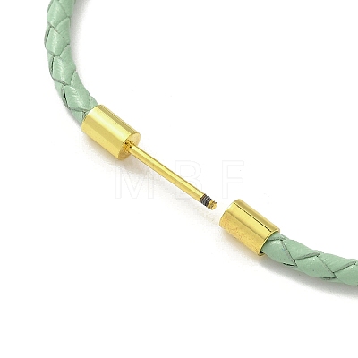 3MM Braided Round Imitation Leather Cord Bracelet Making MAK-S075-01G-K-1