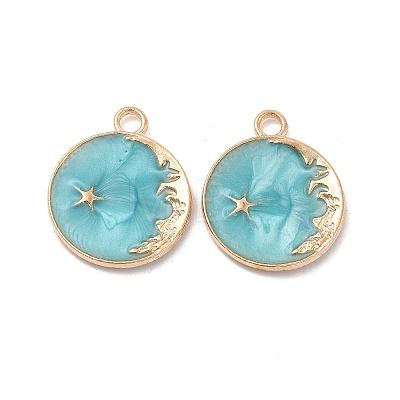 Alloy Enamel Pendants ENAM-N054-008F-G-1