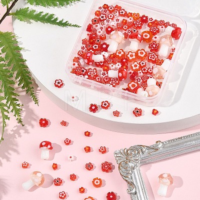156Pcs 11 Styles Handmade Millefiori Glass Bead Strands LAMP-FS0001-29-1