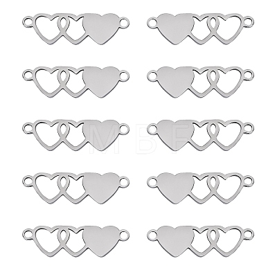 10Pcs Stainless Steel Connector Charms STAS-SZ0003-17B-1