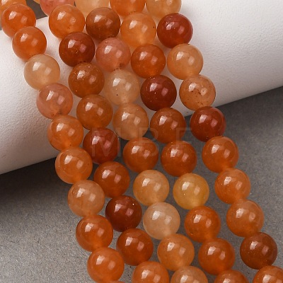 Natural Red Aventurine Bead Strands X-G-P257-02-6mm-1