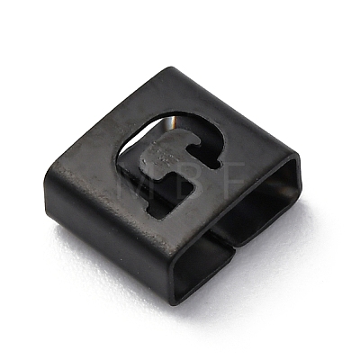 Ion Plating(IP) 304 Stainless Steel Square Slide Charms STAS-L132-20G-B-1