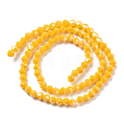 Opaque Solid Color Electroplate Glass Beads Strands GLAA-F029-P4mm-C04-1