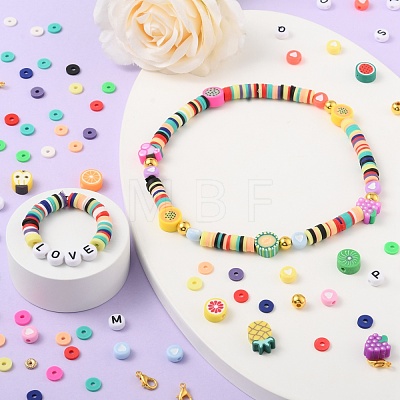 DIY Polymer Clay Beads Jewelry Set Making Kit DIY-FS0002-12-1