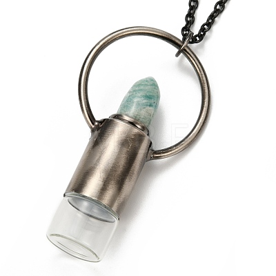 304 Stainless Steel Openable Perfume Bottle Pendant Necklaces NJEW-I239-04B-1
