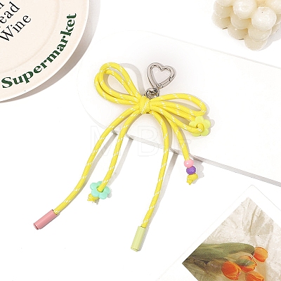 Polyester Braided Rope Bowknot Hanging Ornaments PW-WG70E10-03-1