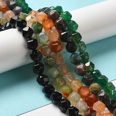 Natural Agate Beads Strands G-T121-08-M-1