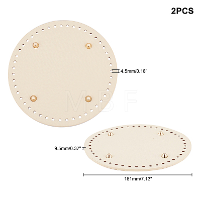 PU Leather Flat Round Bag Bottom FIND-PH0016-001I-1