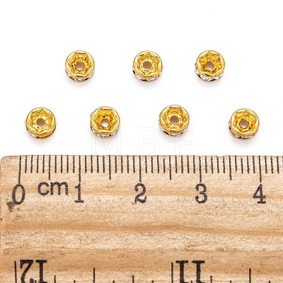 Brass Rhinestone Spacer Beads RB-A014-Z5mm-01G-1