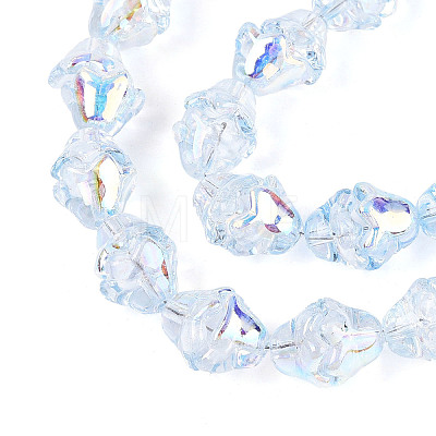 Electroplate Transparent Glass Beads Strands EGLA-N020-03G-1