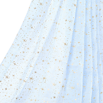 2M Star Pattern Polyester Gold Stamping Fabric AJEW-WH0061-035C-1