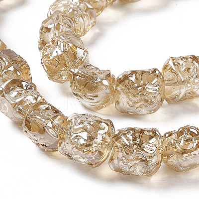 Pearl Luster Plated Electroplate Glass Beads GLAA-P028-PL01-1