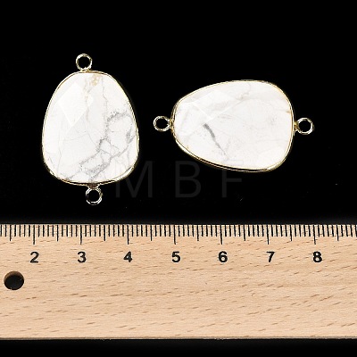 Natural Howlite Faceted Connector Charms G-F763-02G-05-1