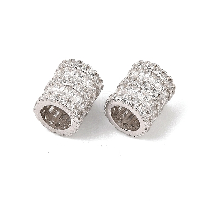 925 Sterling Silver Micro Pave Clear Cubic Zirconia Beads SE-CBAF1B2-16C-P-1