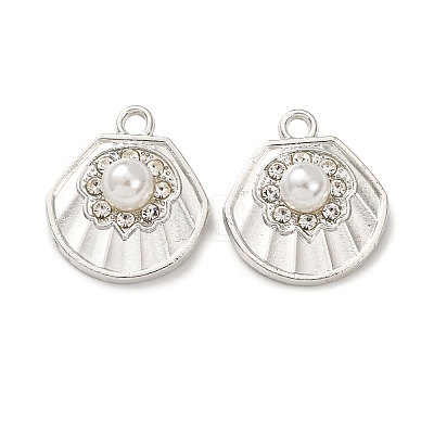 Alloy & ABS Imitation Pearl & Rhinestone Pendants FIND-K030-18D-P-1