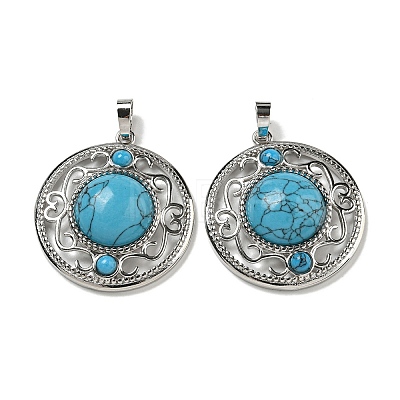 Synthetic Blue Turquoise Pendants G-Q158-03S-1