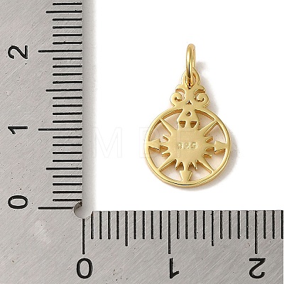 925 Sterling Silver Pave Clear Cubic Zirconia Compass Charms STER-K180-02G-1