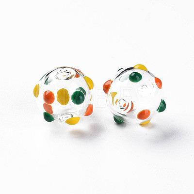 Transparent Glass Enamel Beads GLAA-N049-012C-1