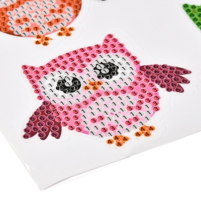 DIY Owl Diamond Painting Stickers Kits For Kids DIY-O016-05-1