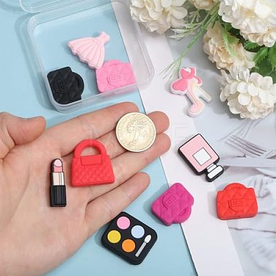 CHGCRAFT 10Pcs 10 Styles Cosmetics Silicone Focal Beads SIL-CA0003-39-1