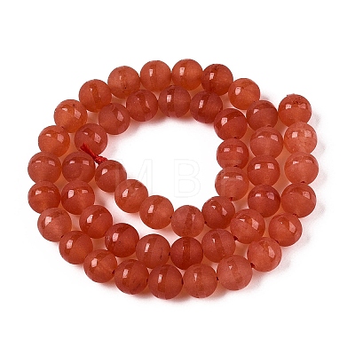 Frosted Natural White Jade Beads Strands G-T138-8mm-209G-1