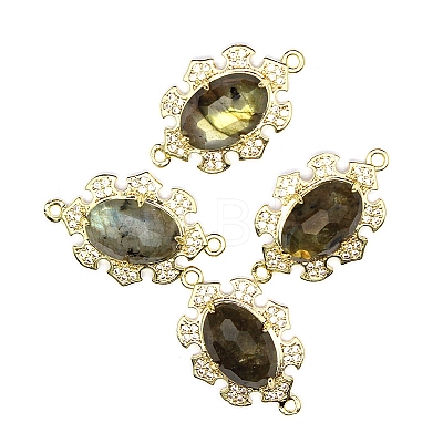 Natural Labradorite Connector Charms PW-WGBE7B8-01-1