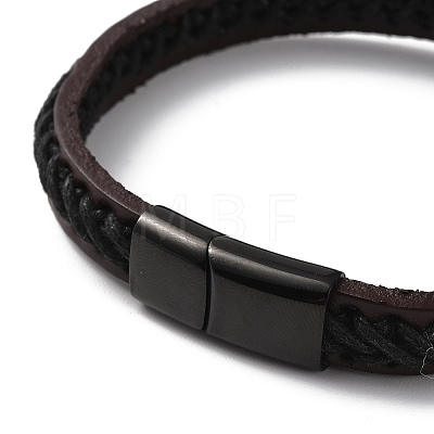 Leather Braided Cord Bracelet BJEW-F460-07EB-1