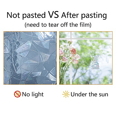 Gorgecraft Waterproof PVC Colored Laser Stained Window Film Adhesive Stickers DIY-WH0256-039-1