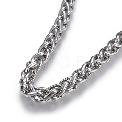 304 Stainless Steel Wheat Chain Necklaces NJEW-F242-14P-C-1
