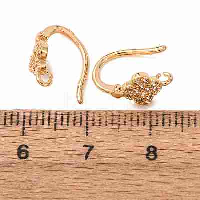 Brass Micro Pave Cubic Zirconia Earring Hooks KK-CBA8EB2-06G-1