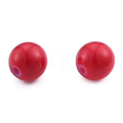 Baking Painted Glass Round Beads DGLA-T003-001-1