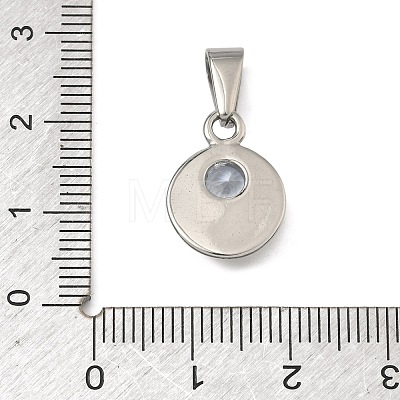 304 Stainless Steel Rhinestone Pendants STAS-A140-05B-P-1