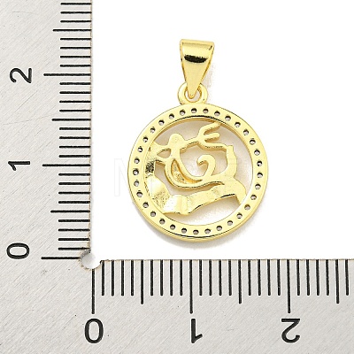 Brass Micro Pave Cubic Zirconia Pendants KK-K354-03G-08-1