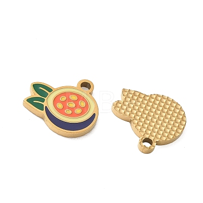 Fruit 304 Stainless Steel Enamel Pendants SA-CBA49D2-11G-10-1