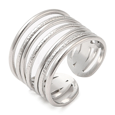 304 Stainless Steel Open Cuff Rings RJEW-K245-76P-1