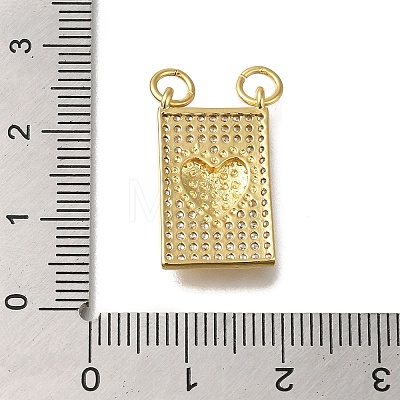 Rack Plating Brass Micro Pave Clear Cubic Zirconia Pendants KK-G500-01B-G-1