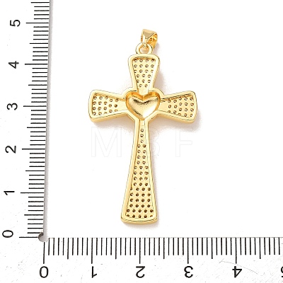 Brass Micro Pave Clear Cubic Zirconia Pendants KK-P352-02B-G-1