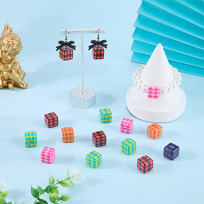 40Pcs Printed Opaque Acrylic Beads MACR-PA0001-86-1