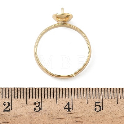 Adjustable Brass Cup Peg Ring Settings For Half-drilled Beads KK-K414-02A-G-1